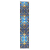 Blauwe decoratieve feesttafel loper (Voorkant)