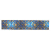 Blauwe decoratieve feesttafel loper (Horizontaal)