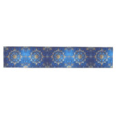 Blauwe decoratieve feesttafel runner medium tafelloper (Horizontaal)