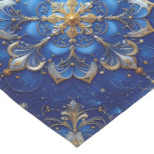 Blauwe decoratieve feesttafel runner medium tafelloper (Hoek)