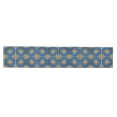 Blauwe decoratieve feesttafel runner medium tafelloper (Horizontaal)