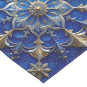 Blauwe decoratieve feesttafel runner medium tafelloper (Hoek)