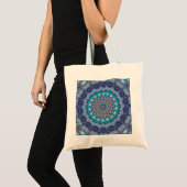 Blauwe decoratieve feesttas tote bag (Voorkant (product))