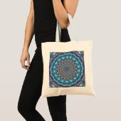 Blauwe decoratieve feesttas tote bag (Voorkant (product))