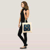 Blauwe decoratieve feesttas tote bag (Voorkant (model))