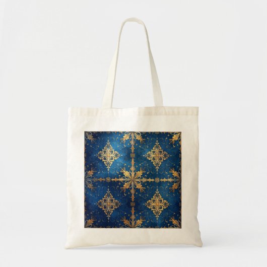 Blauwe decoratieve feesttas tote bag (Voorkant)