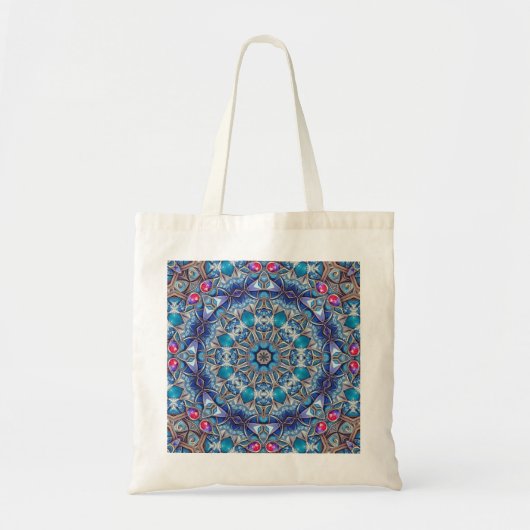 Blauwe decoratieve feesttas tote bag (Voorkant)