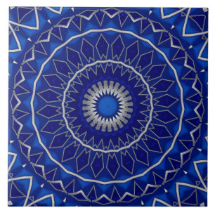 Blauwe decoratieve keramische tegel tegeltje