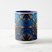 Blauwe decoratieve kerstbeker mok (Midden)