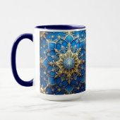 Blauwe decoratieve kerstbeker mok (Links)