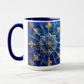 Blauwe decoratieve kerstbeker mok (Links)