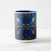 Blauwe decoratieve kerstbeker mok (Midden)