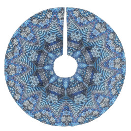 Blauwe decoratieve kerstboomrok kerstboom rok