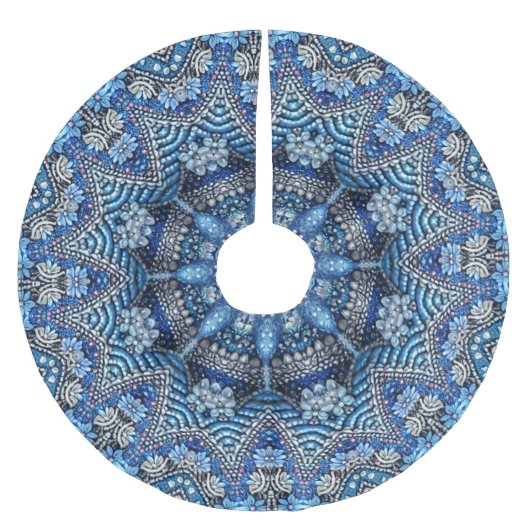 Blauwe decoratieve kerstboomrok kerstboom rok (Voorkant)