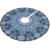 Blauwe decoratieve kerstboomrok kerstboom rok (Gekanteld)