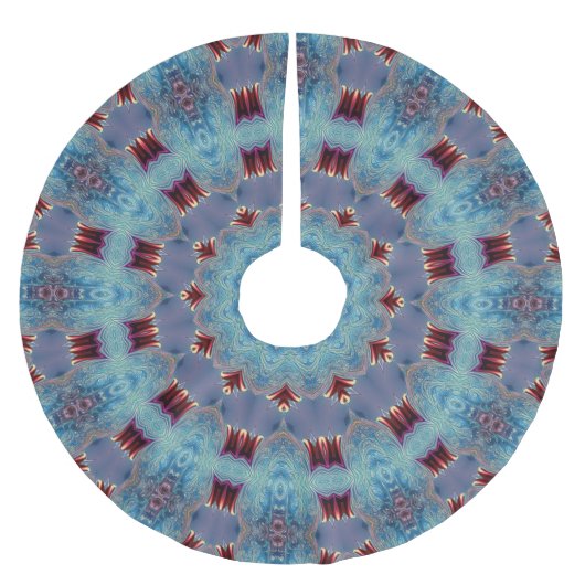 Blauwe decoratieve kerstboomzoom kerstboom rok (Voorkant)