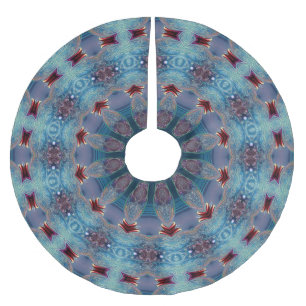 Blauwe decoratieve kerstboomzoom kerstboom rok