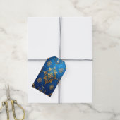 Blauwe decoratieve kerstcadeaubijlage cadeaulabel (Met Touw)