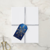 Blauwe decoratieve kerstcadeaubijlage cadeaulabel (Met Touw)