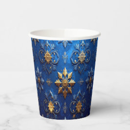 Blauwe decoratieve kerstfeest papieren bekers