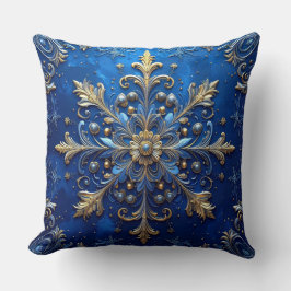 Blauwe decoratieve kerstkussenhoes kussen