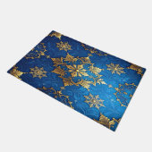 Blauwe decoratieve kerstmat deurmat (Schuin)
