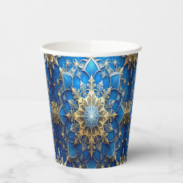 Blauwe decoratieve kerstpapieren bekers voor de fe