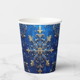 Blauwe decoratieve kerstvakantie papieren bekers