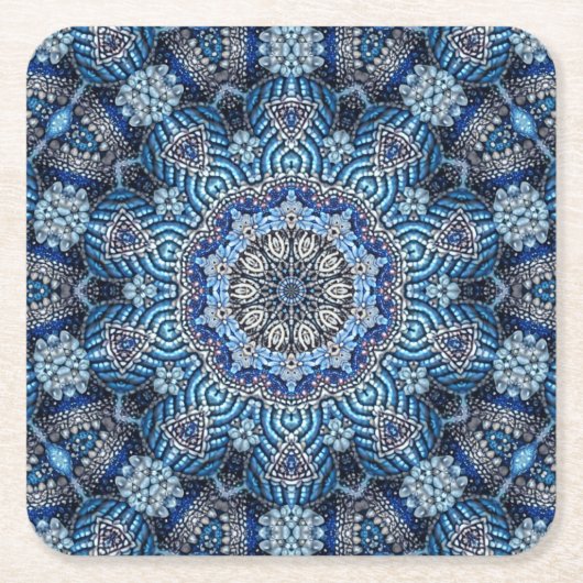 Blauwe decoratieve kerstvakantie papieren onderzet kartonnen onderzetters (Voorkant)