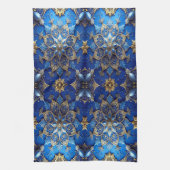 Blauwe decoratieve keukenhanddoek voor de feestdag (Verticaal)