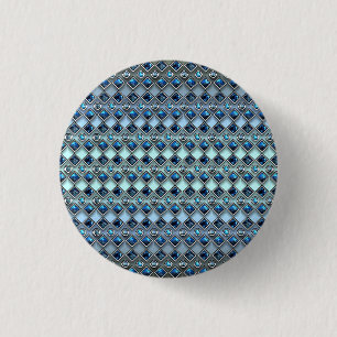 Blauwe decoratieve knop ronde button 3,2 cm