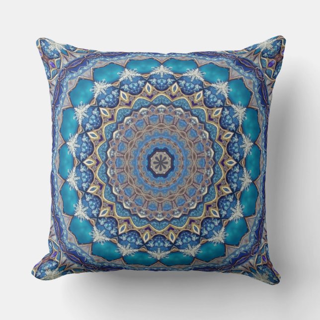Blauwe decoratieve kussenhoes kussen (Voorkant)