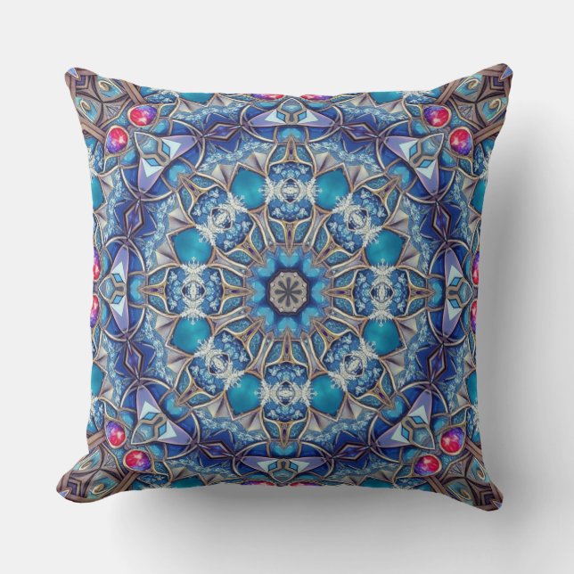 Blauwe decoratieve kussenhoes kussen (Voorkant)