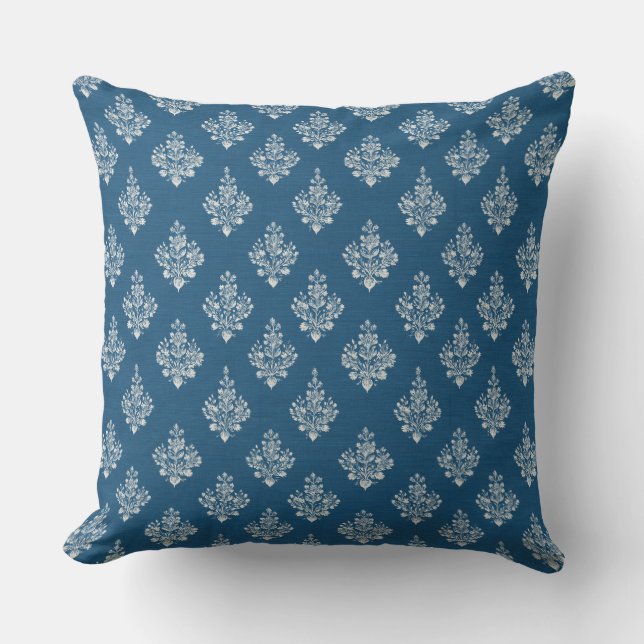 Blauwe decoratieve kussensloop kussen (Voorkant)