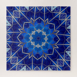 Blauwe decoratieve legpuzzel
