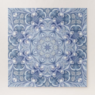 Blauwe decoratieve legpuzzel