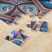 Blauwe decoratieve legpuzzel (Zijkant)