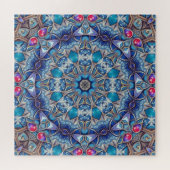 Blauwe decoratieve legpuzzel (Horizontaal)