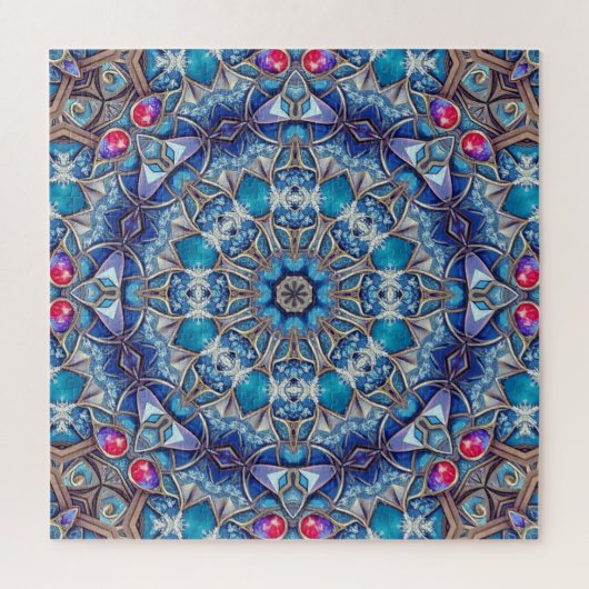 Blauwe decoratieve legpuzzel (Verticaal)