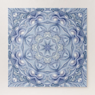 Blauwe decoratieve legpuzzel