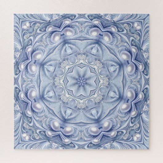 Blauwe decoratieve legpuzzel (Verticaal)