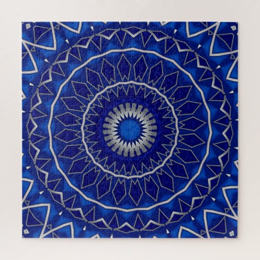 Blauwe decoratieve legpuzzel (Verticaal)