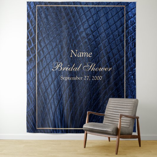 Blauwe decoratieve moderne fotobackdrop-tapijt wandkleed (In situ)