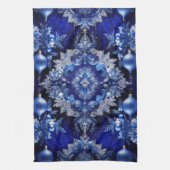 Blauwe Decoratieve Ornamenten Vakantie Keuken Hand Theedoek (Verticaal)