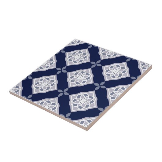 Blauwe Decoratieve Portugese azulejo tegel Tegeltje (Zijkant)