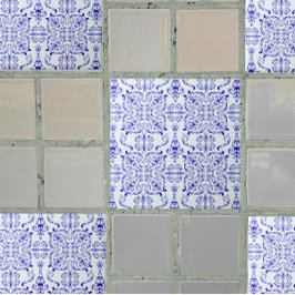 Blauwe decoratieve tegel tegeltje
