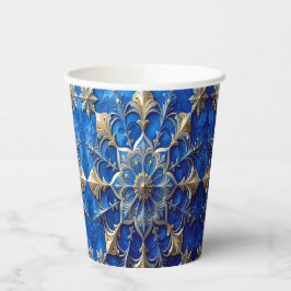 Blauwe decoratieve vakantie papieren bekers