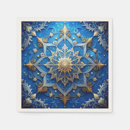 Blauwe decoratieve vakantie servet