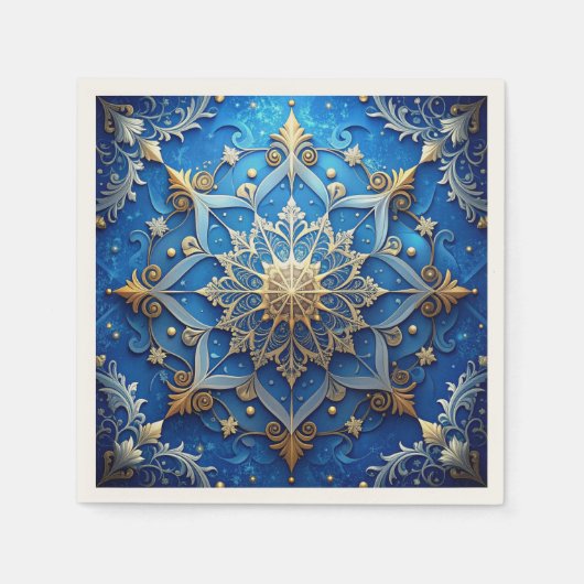 Blauwe decoratieve vakantie servet (Voorkant)