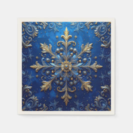 Blauwe decoratieve vakantie servetten